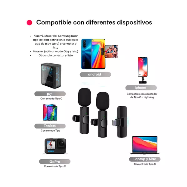 Micrófono K9 Dual Para Celulares Tipo C