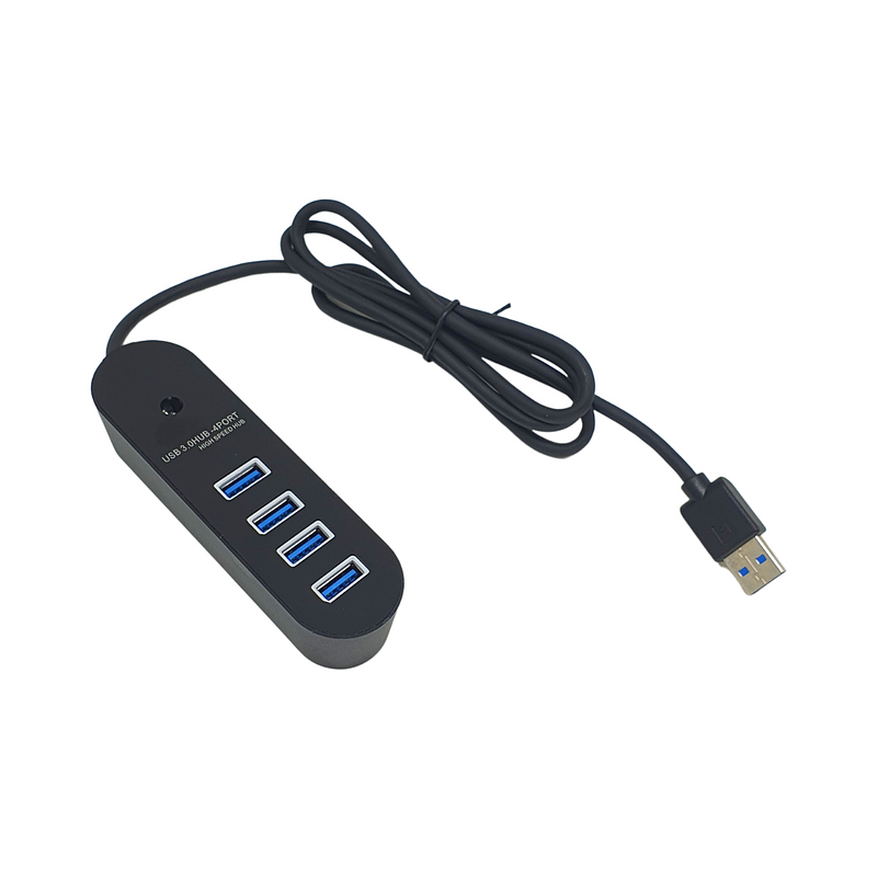 Mitzu® HUB USB 3.0 de 4 puertos entrada USB, plata