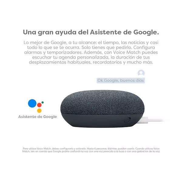 Asistente De Voz Google Nest Mini 2da Gen Negro