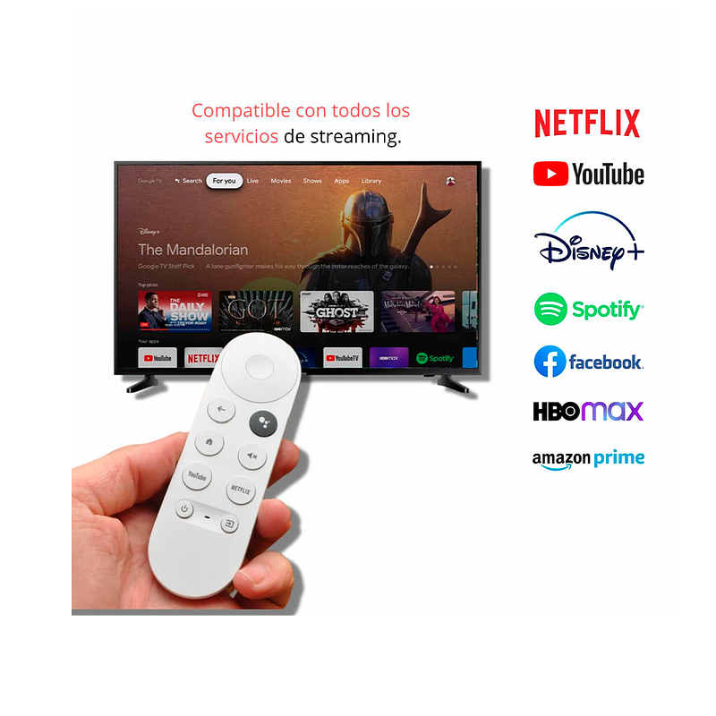 Google Chromecast 4ta generación 4K, 8GB + Google TV y control de voz  Google Assistant oferta en Coolbox