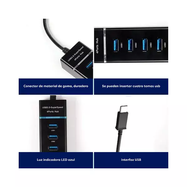 Hub Type C A Usb 4 Puertos