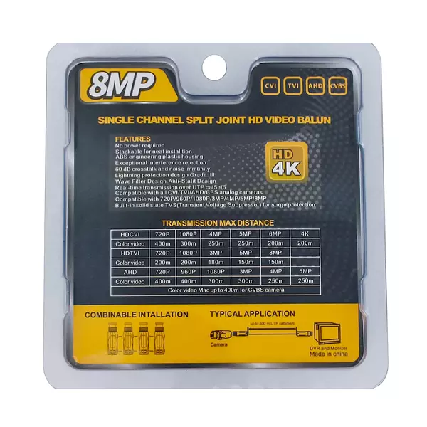 Video Balun Combinable 8mp